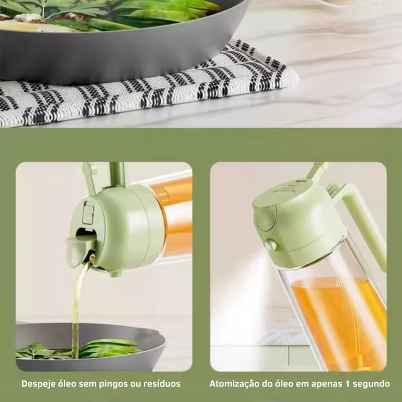 Dispenser de Óleo 500ml 2 em 1 SmartFlow - Spray Borrifador e Despejador