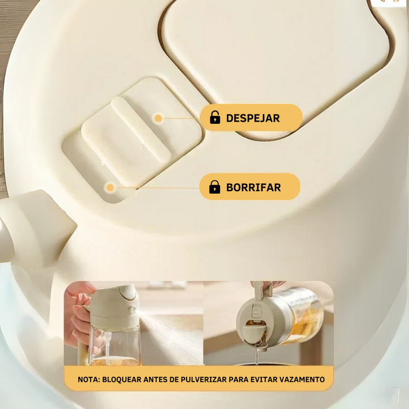 Dispenser de Óleo 500ml 2 em 1 SmartFlow - Spray Borrifador e Despejador