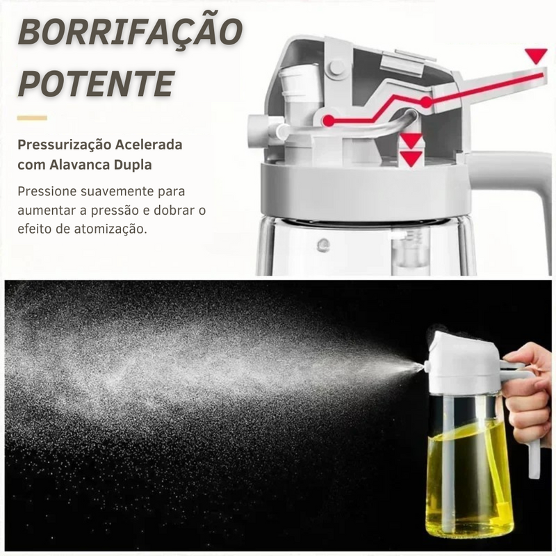 Dispenser de Óleo 500ml 2 em 1 SmartFlow - Spray Borrifador e Despejador