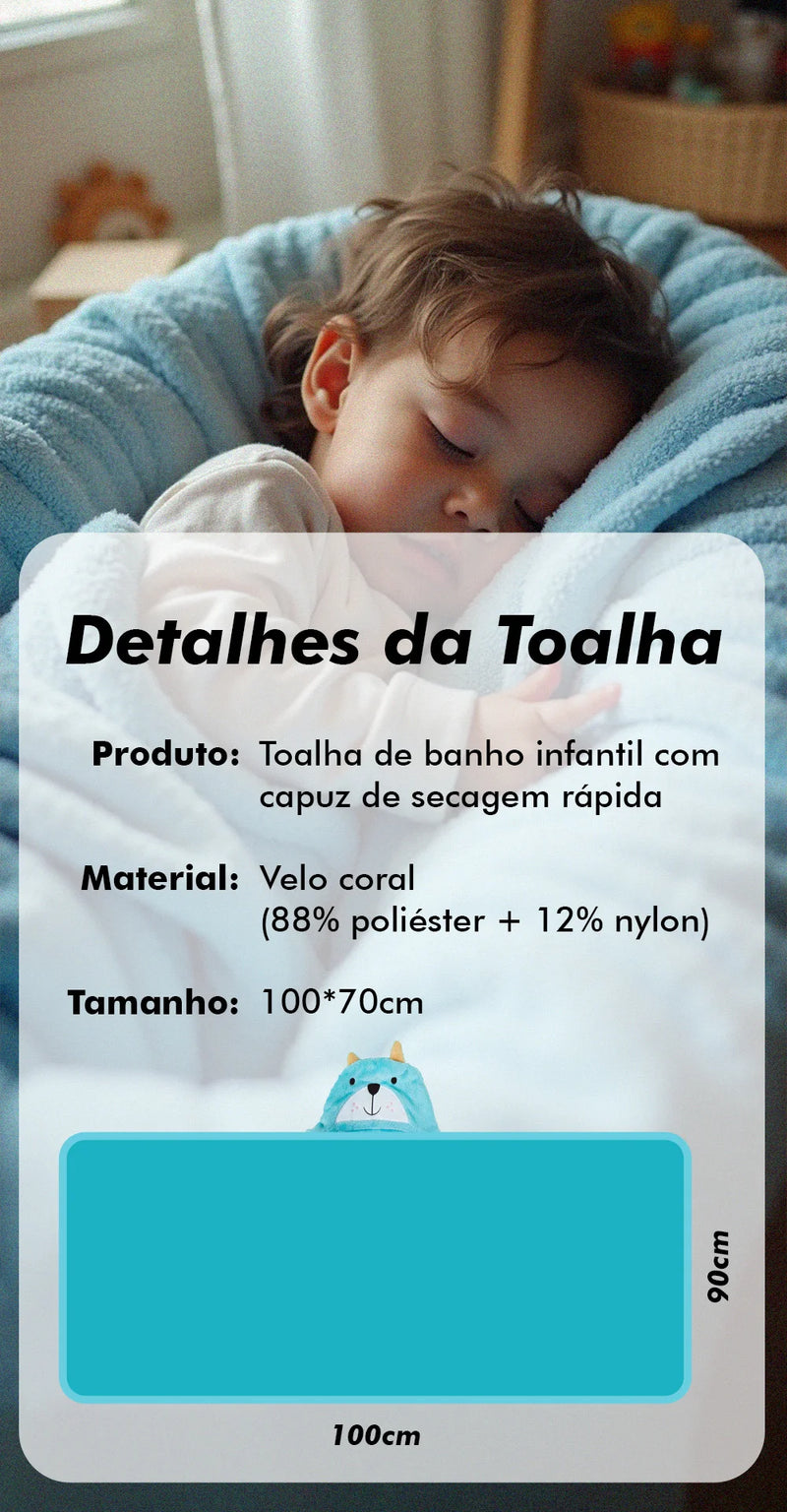 Toalha Infantil Com Capuz Divertida